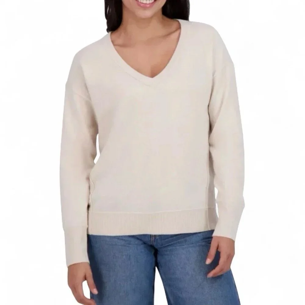 Lucky Brand V-Neck Sweater L Womens Lightweight Casual Knit M0029